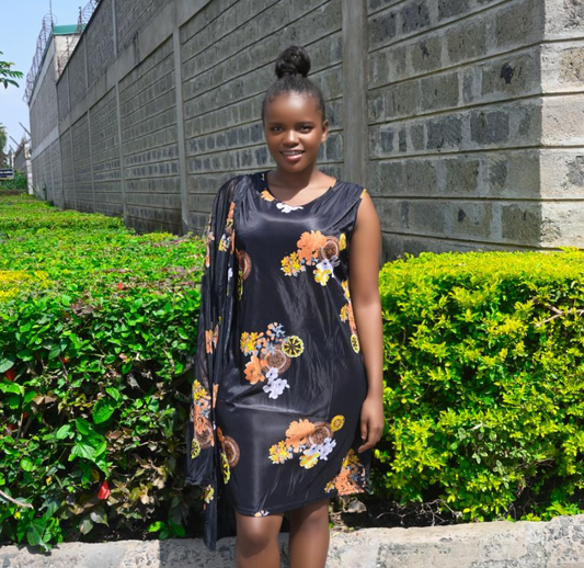 Flower Paint Sleeveles Dress With Cardigan (2PCS/SET)