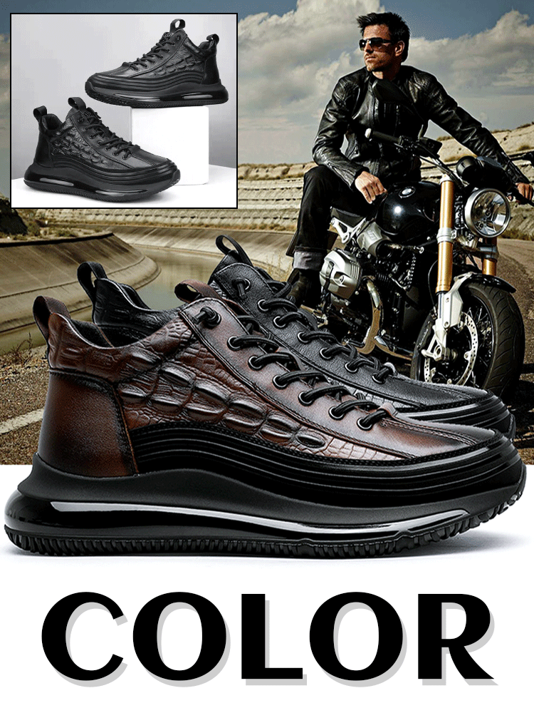 Men's Italian Style Thick-Sloed Leather Sneaker