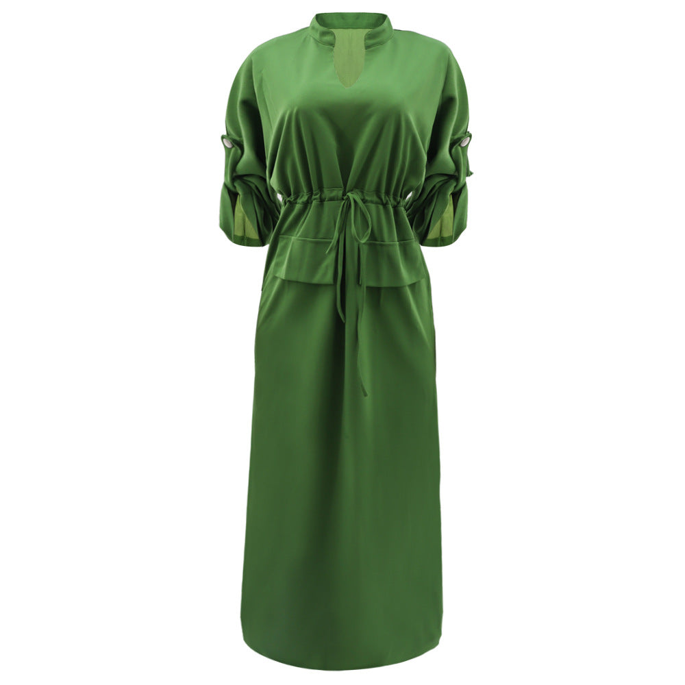 Loose Waisted Casual Side Slit Dress