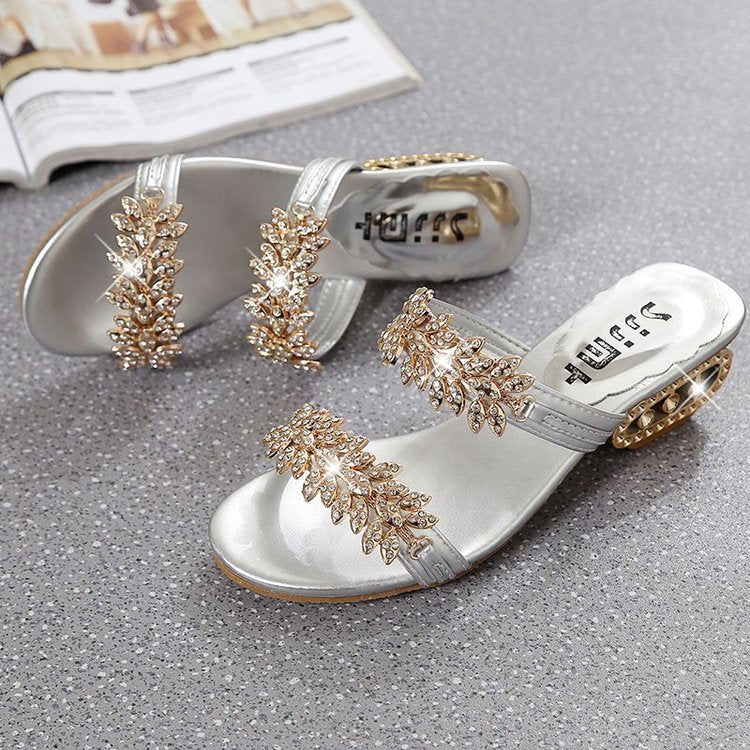 Ladies Shiny Rhinestone Sandals