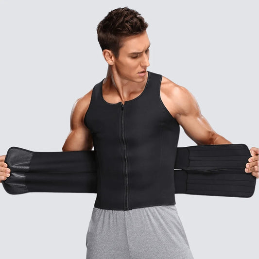 Sauna Suit for Men with Waist Trainer Workout Tank Tops