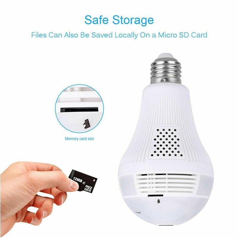 360 Degree Wireless Panoramic Home Security WiFi Fisheye Bulb Camera