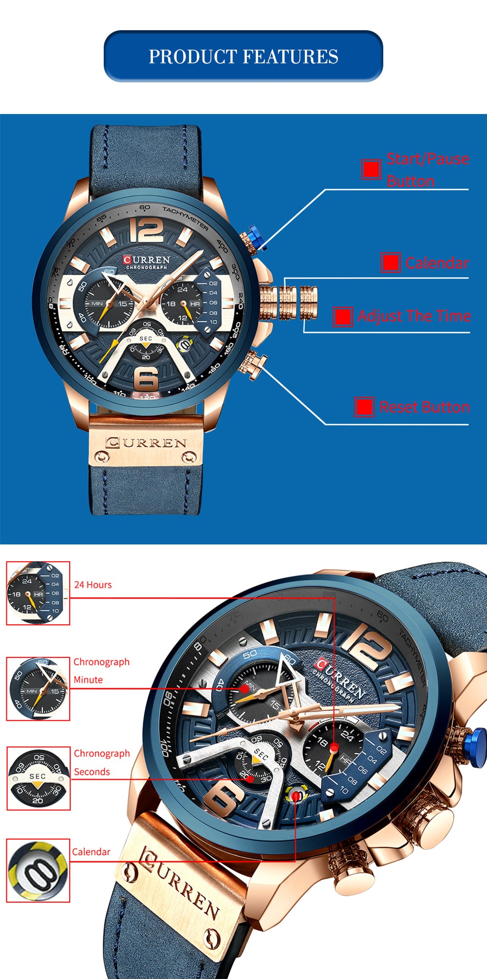 Men's Superior Quality Waterproof Watch