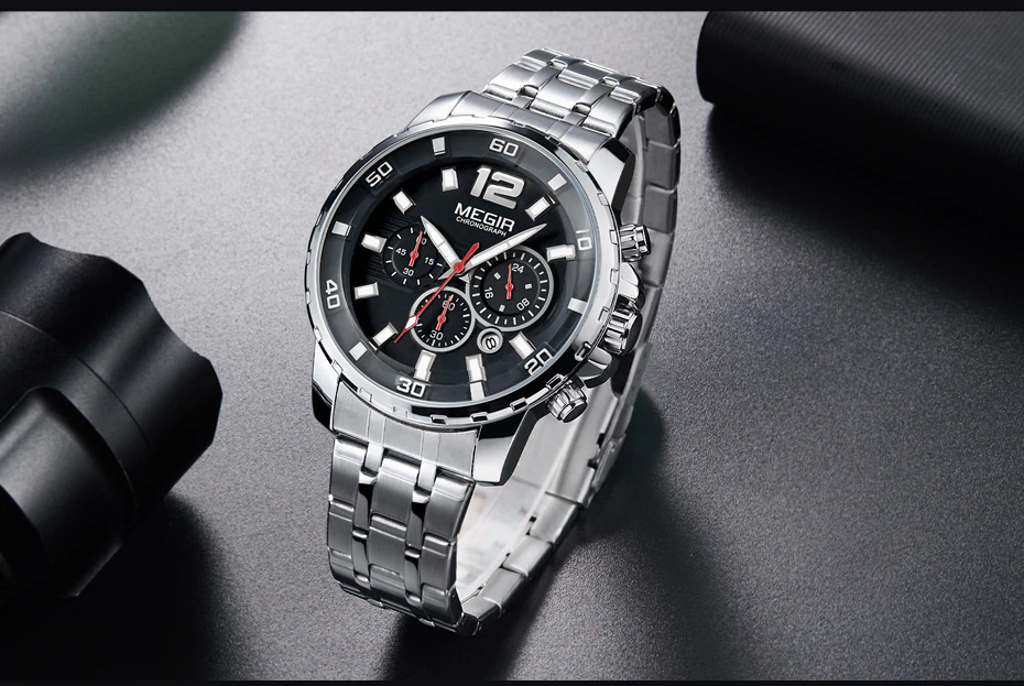 MEGIR Top Brand Luxury Fashion Business Quartz Wrist Watch