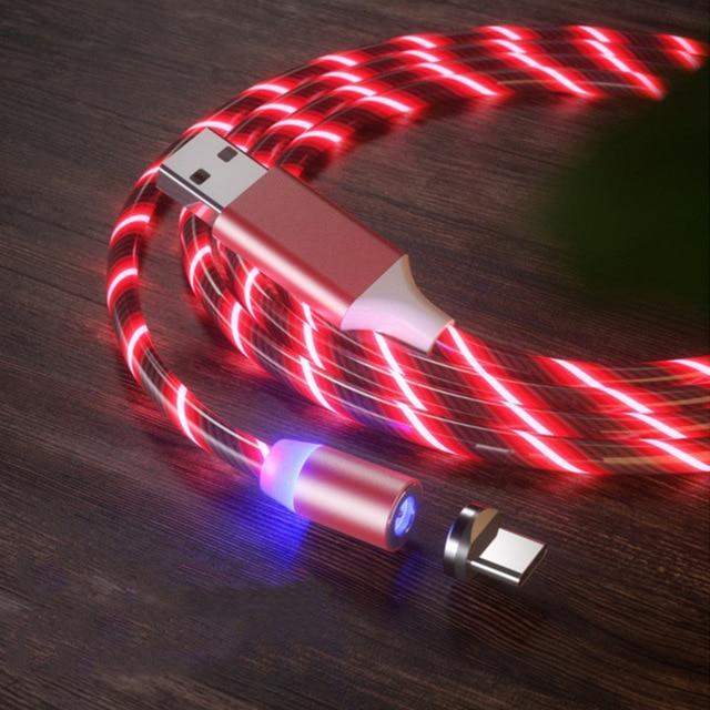 Glowing LED Magnetic 3 in 1 USB Charging Cable