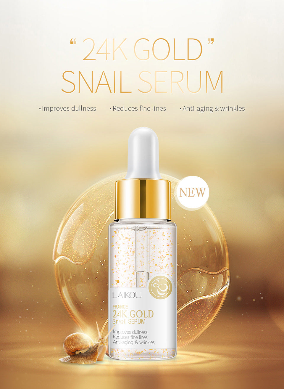 France 24K Gold Snail Serum / Japan Sakura Serum (3pcs Promotion Set)