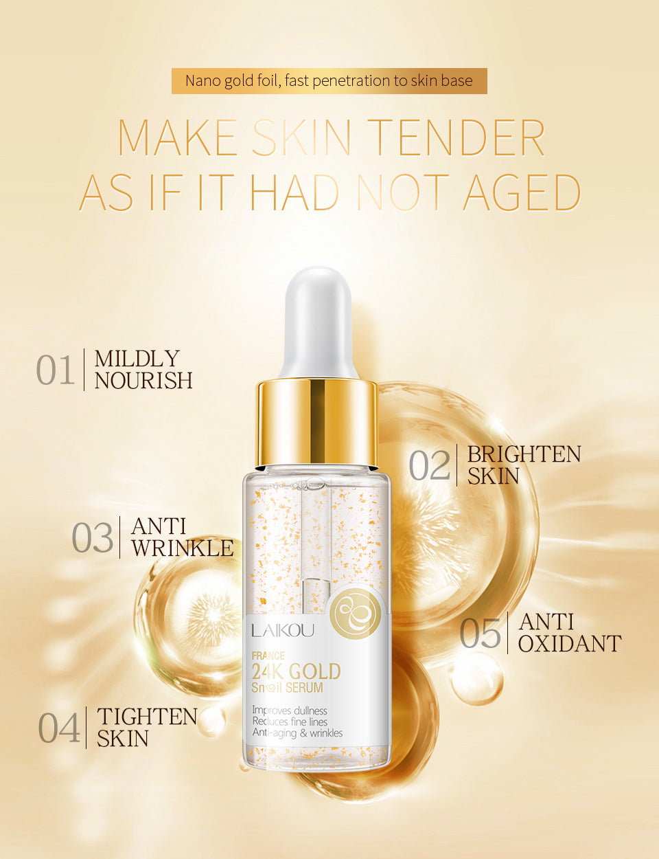 France 24K Gold Snail Serum / Japan Sakura Serum (3pcs Promotion Set)