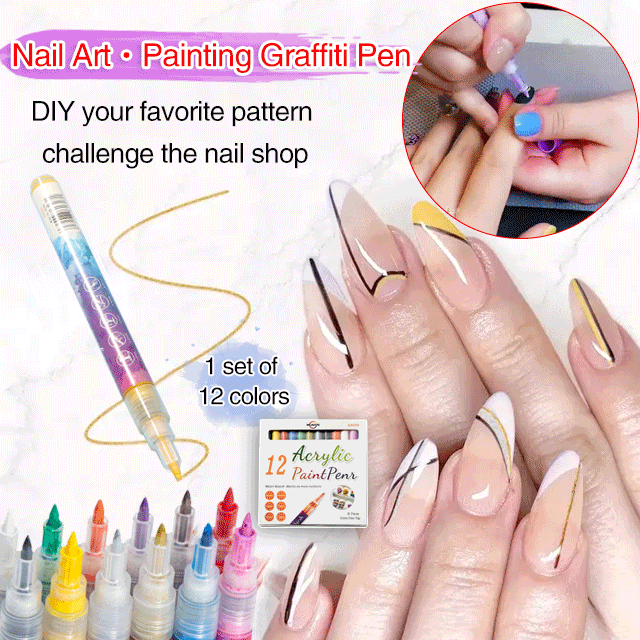 Nail Art DIY Paint Pen Set (12Pcs/Pack)