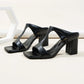 【Short in Size! Clearance Sale!】Square Toe Chunky Heels