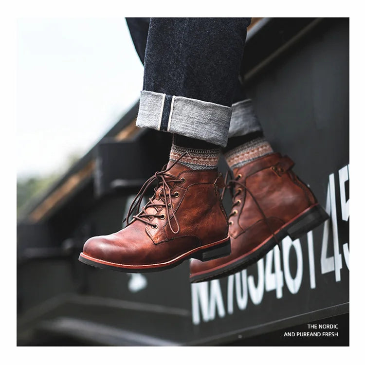 Men's Premium Non-Slip Leather Chukka Boots