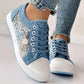 Women's Floral Denim Lace Hollow Shoes