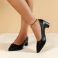 Chunky Heels Work Shoes [Black Colour Only]