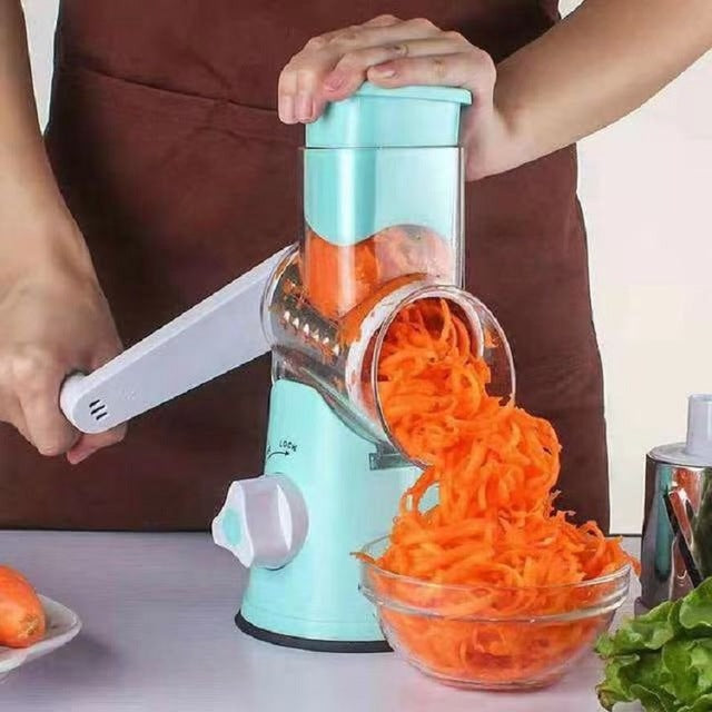 3-in-1 Manual Rotation Vegetable Fruit Slicer Round Cutter Vegetable Chopper [Green Only!!]