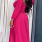 Women's Drawstring Square Neck Maxi Dress