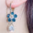 Fashion Blue Crystal Flower Earrings