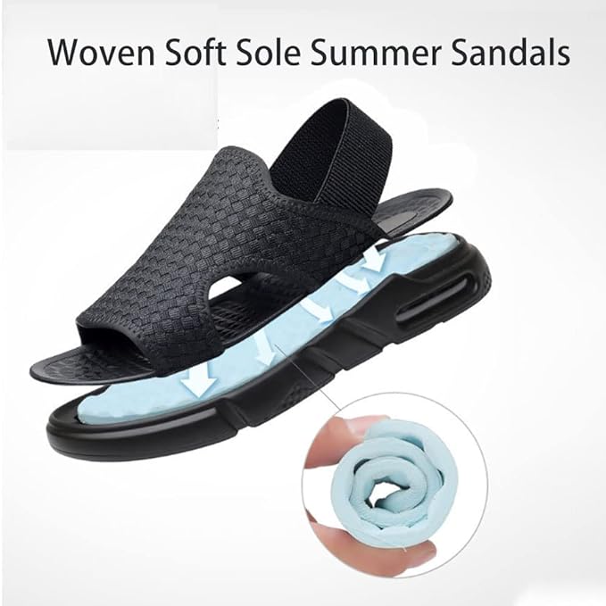 Soft Sole Woven Sandals [Colour Black]