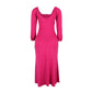 Women's Drawstring Square Neck Maxi Dress