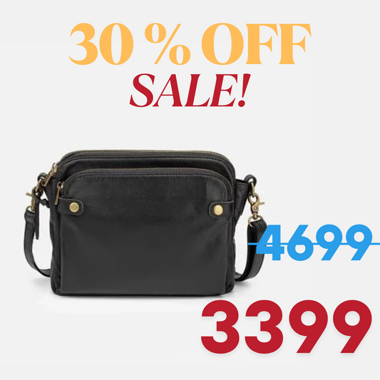 Three-Layer Leather Crossbody Shoulder & Clutch Bag