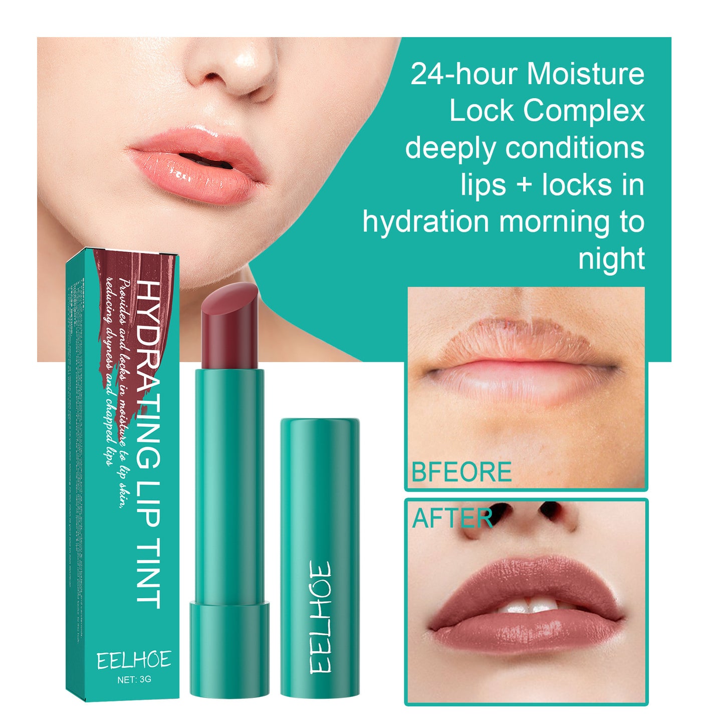 24-Hours Moisture Hydrating Lip Tint [3 PCS/PACK]