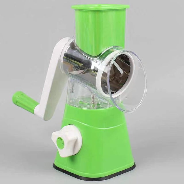 3-in-1 Manual Rotation Vegetable Fruit Slicer Round Cutter Vegetable Chopper [Green Only!!]