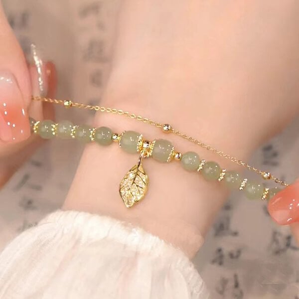 Hetian Jade Gold Leaf Bracelet 【Buy One Get One Free】