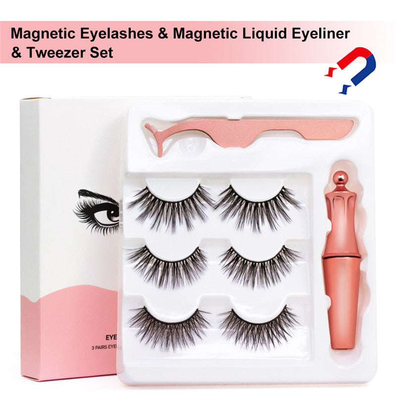 3 Pairs Magnetic Eyelashes & Magnetic Liquid Eyeliner Set【1299KSH/Set】