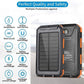 Solar Charger, 20000mAh Portable Outdoor Waterproof Solar Power Bank