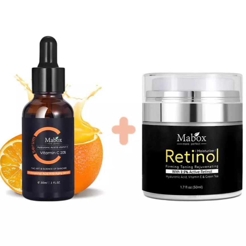 [Flash Sale- Time Limited Offer!] Mabox Vitamin C Serum;  Mabox 2.5% Retinol Moisturizer Face Cream