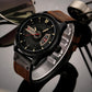 Men's Military Waterproof Leather Strap Watches