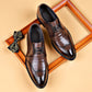 Men's Casual Business Leather Shoes Overfoot Embroidery Pointed Toe Leather Shoes