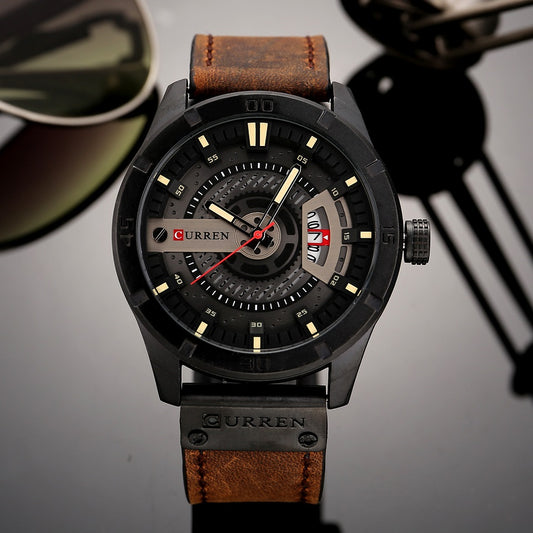 Men's Military Waterproof Leather Watches