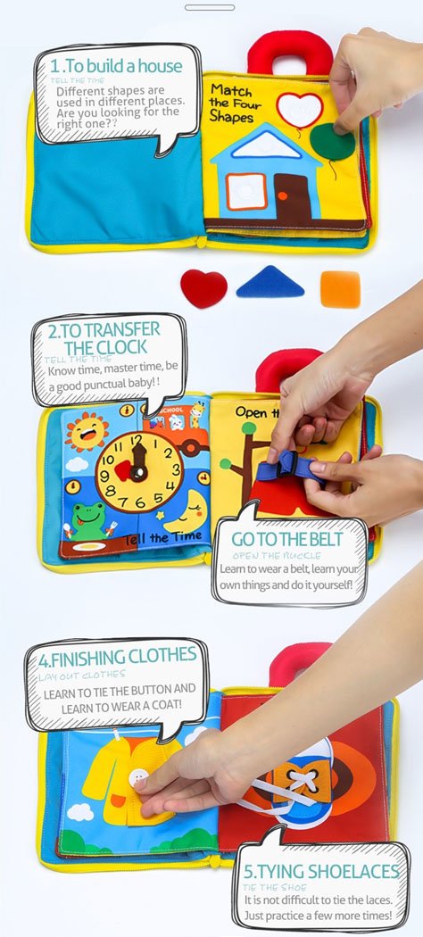 Montessori 3D Baby Cloth Book