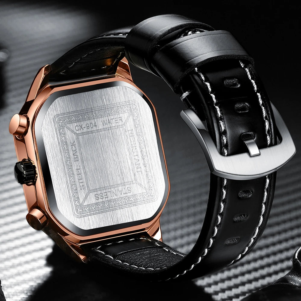 CHENXI Men's Square Leather Watch