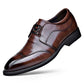 Men's Casual Business Leather Shoes Overfoot Embroidery Pointed Toe Leather Shoes