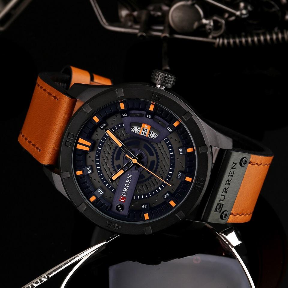 Men's Military Waterproof Leather Strap Watches