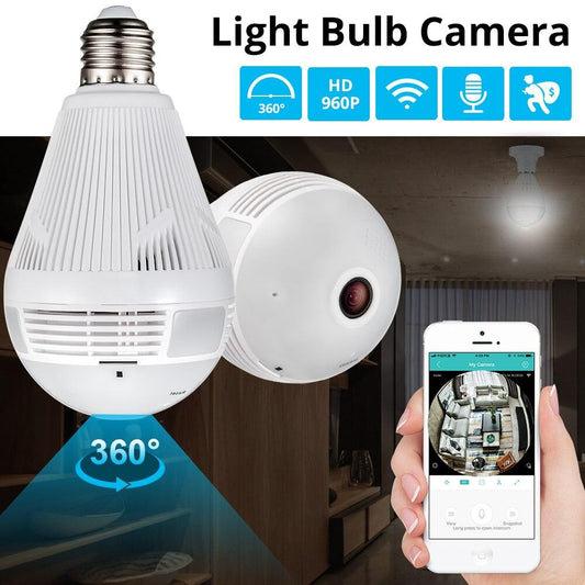 360 Degree Wireless Panoramic Home Security WiFi Fisheye Bulb Camera