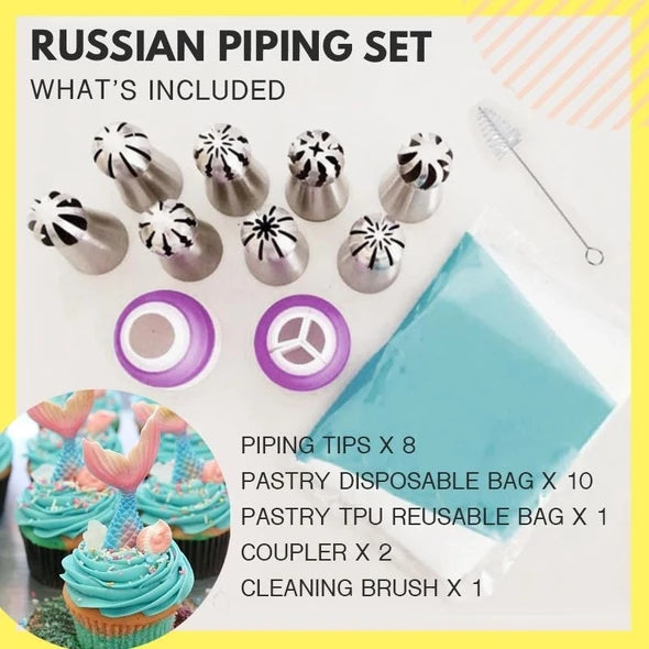 Cake Decor Piping Tips (8 Pcs/ Pack)