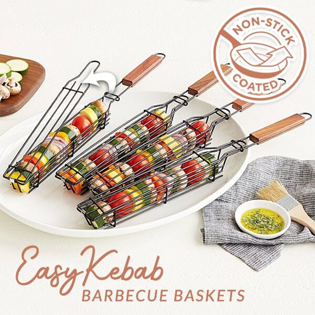 Nonstick Reusable Kabob Grill Baskets