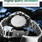 OLEVS Men's Quartz Watch Stainless Steel Silver Strap