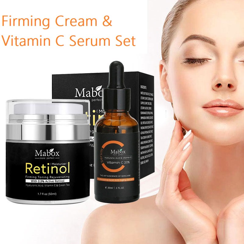 Mabox Vitamin C Serum;  Mabox 2.5% Retinol Moisturizer Face Cream