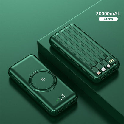 Tisodo 20000mAh Wireless Power Bank Built-in 4 Cables