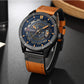 Men's Military Waterproof Leather Strap Watches