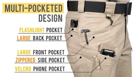 Multifunction Outdoors Well-equipped Tactical Waterproof Durable Pants【Grey Color/Khaki Color】