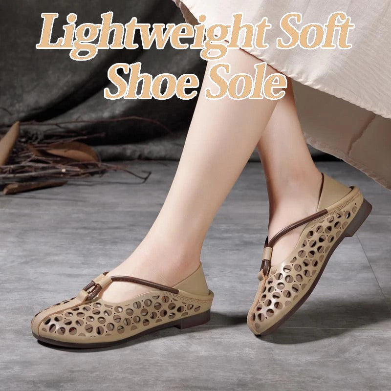 <Clearance Sale> Hollow Out Soft Sole Leather Sandals