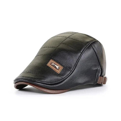 British Gentlemen Style Leather Beret Hat