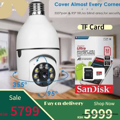 【Hot Sale!】Wireless Wifi Light Bulb Camera Security Camera