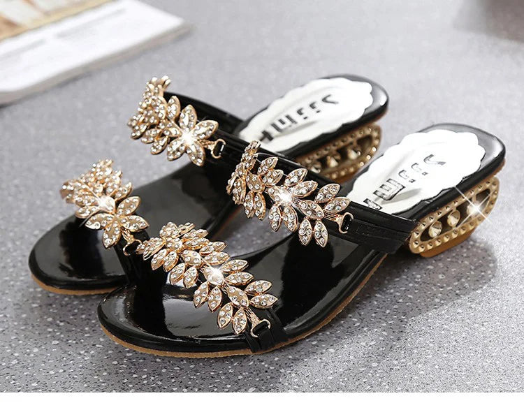 Ladies Shiny Rhinestone Sandals