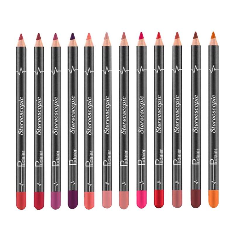 【Flash Sale】 12 Colors Lip Liner Pencil Waterproof Non-Marking